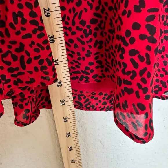 Alice and Olivia Polly Red Leopard Fit/Flare mini Dress size 6 - Picture 10 of 12